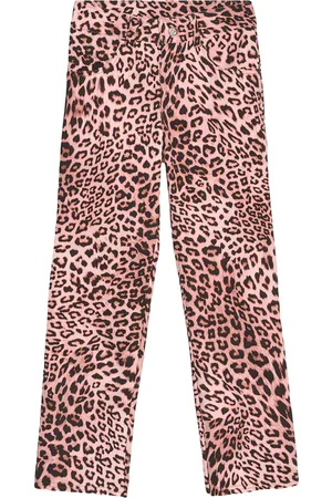 A PAPER KID Animal-print jeans