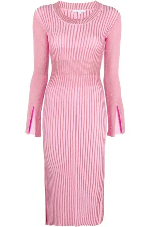 Patrizia Pepe Lurex-detail ribbed-knit maxi dress