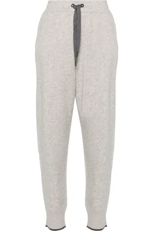 Brunello Cucinelli Mid-rise cashmere track trousers