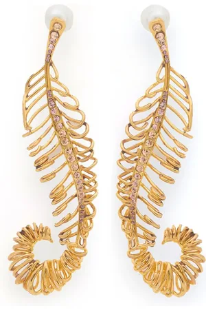 Marni Curved feather earrings