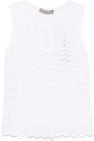 D.EXTERIOR Pointelle-knit tank top