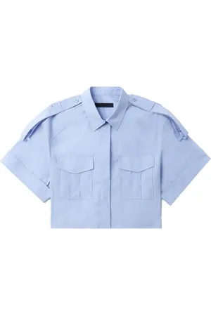 JUUN.J Cropped oversize-epaulette shirt