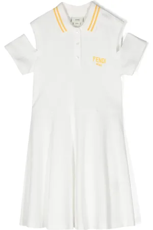 Fendi Cold-shoulder piqué polo dress