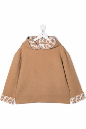 Fendi Monogram-trim wool-blend hoodie