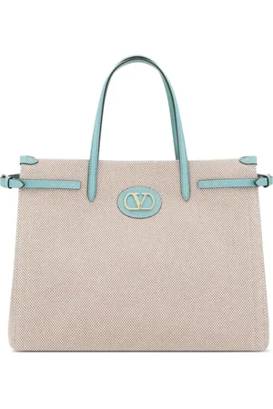 VALENTINO GARAVANI Two-tone canvas Antibes shopping bag
