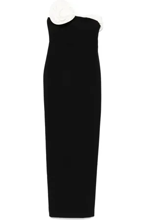 Roland Mouret Flower drape maxi dress