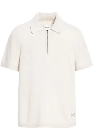 Barrie Zip-neck polo top