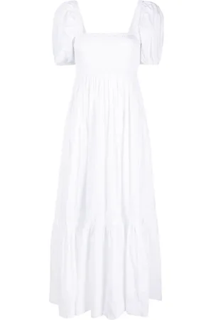 Ganni Puff-sleeve organic cotton dress