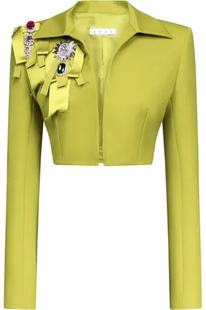 AREA Crystal-embellished cropped jacket