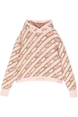 Fendi Intarsia-knit logo knitted hoodie