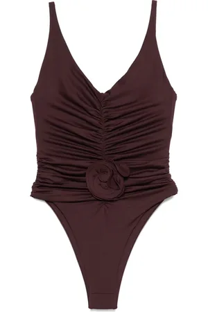 MAGDA BUTRYM Ruched flower swimsuit