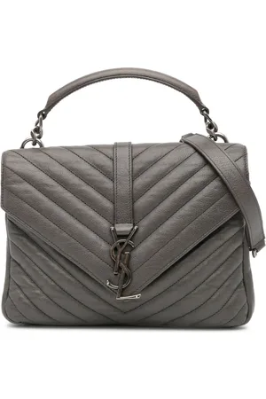 Saint Laurent 2016 Medium Monogram Chevron Sheepskin College satchel
