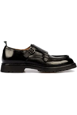 Green george Leather monk shoes