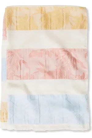Twin-Set Floral block-striped scarf