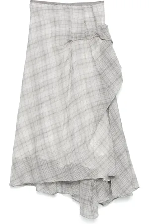 MARC LE BIHAN Checked midi skirt