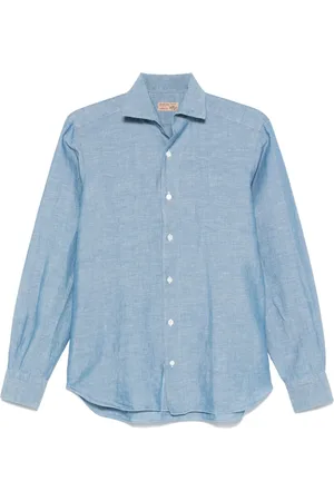 BARBA Slub-texture shirt