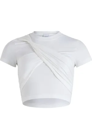 Patou Draped cropped organic cotton T-shirt