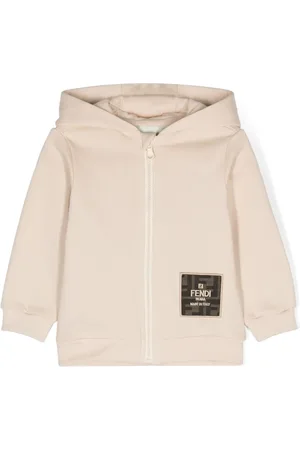 Fendi Appliqué-logo zipped hoodie