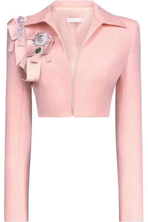 AREA Crystal-embellished cropped jacket