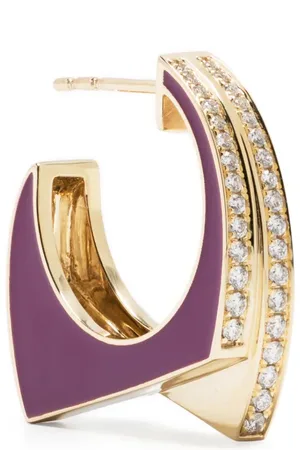 Rainbow K 9kt yellow gold Handcuff diamond earring