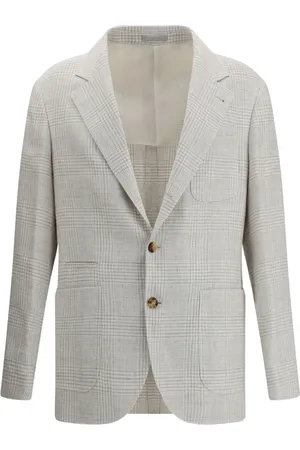 Brunello Cucinelli Check-pattern linen blazer