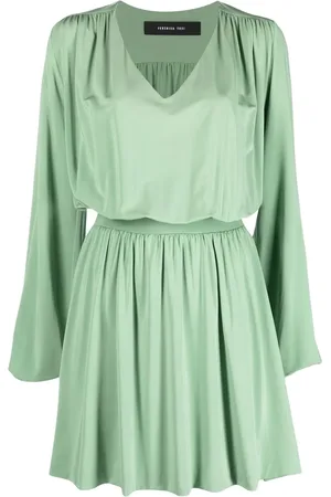 FEDERICA TOSI Gathered-detail V-neck dress