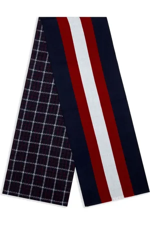 Bally Patterned-jacquard reversible wool scarf