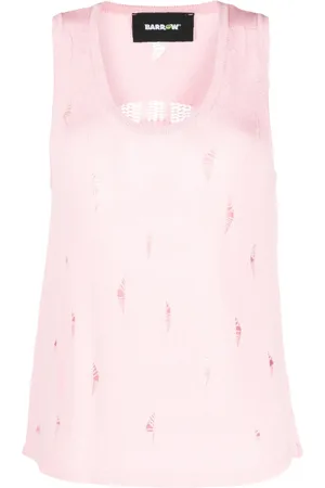 BARROW Distressed-effect sleeveless top