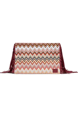 Missoni Fringe-detail chevron clutch bag