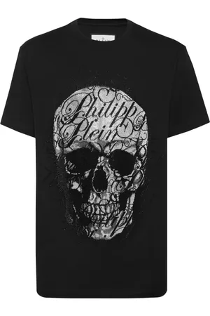 Philipp Plein Skull Coursive-embellished T-shirt