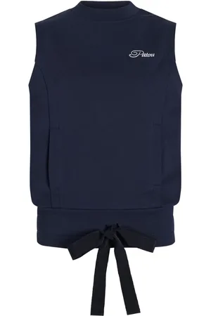 Patou Logo-embroidered sleeveless sweatshirt