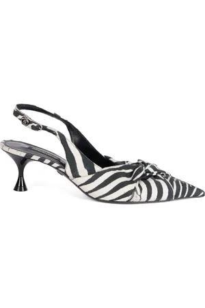 Roberto Cavalli Zebra-print slingback pumps