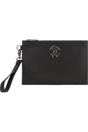 Roberto Cavalli Monogram-plaque clutch bag