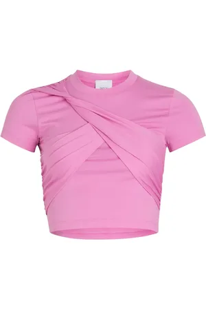 Patou Draped cropped organic cotton T-shirt