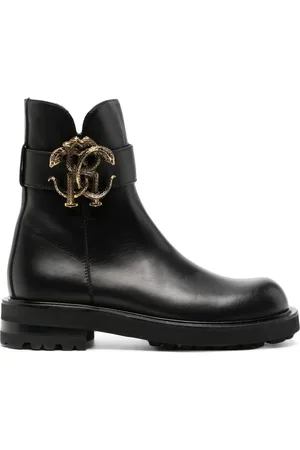 Roberto Cavalli Logo-plaque leather boots