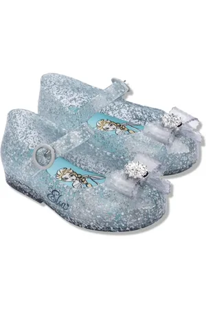 Melissa Elsa-print glittered ballerina shoes