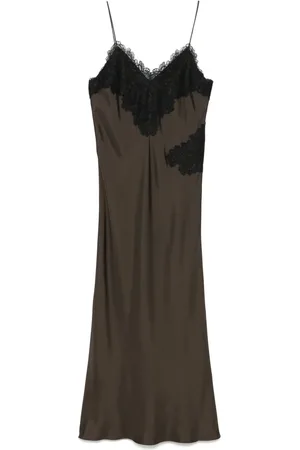 Rohe Lace-detail silk maxi dress