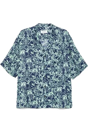 LANEUS Palm-tree print shirt