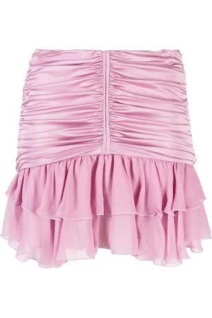 BLUMARINE Ruched rufle-hem mini skirt