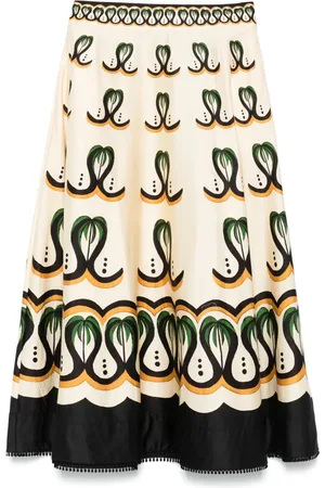Farm Rio Coconut Tree midi skirt
