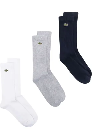 Lacoste Logo-embroidered ribbed-knit socks (set of three)