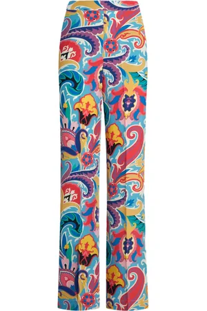 Etro Floral-print silk palazzo pants