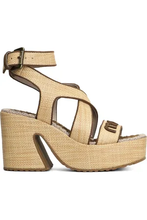 Mou 100mm raffia platform espadrilles