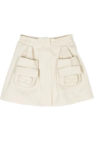 Fendi FF logo-plaque pleated skirt