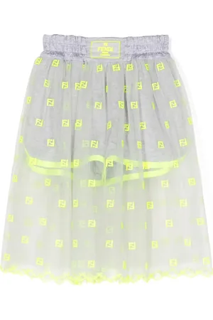 Fendi Logo-patch semi-sheered skirt