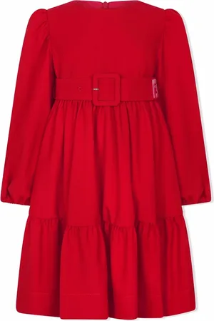 Fendi Belted long-sleeved maxi dress
