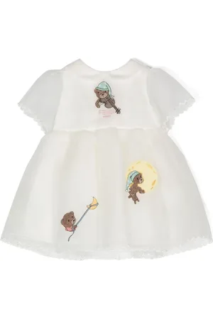 Fendi Embroidered-logo silk dress