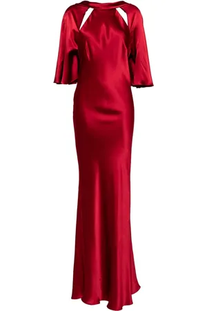 Michelle Mason Capelet-sleeve gown