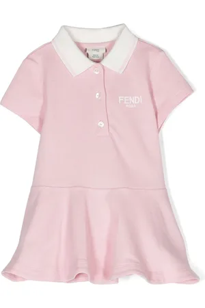 Fendi Logo-embroidered cotton dress