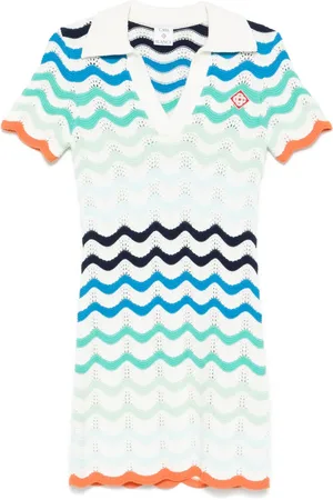 Casablanca Wavy-crochet mini dress